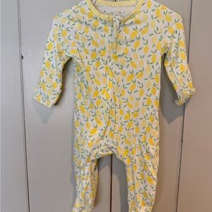 Baby Lemon-Print Footie One-Piece - White and Yellow